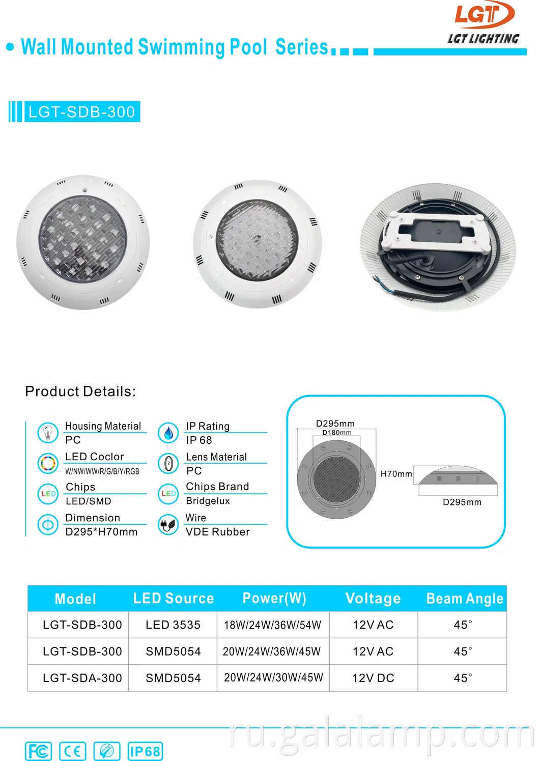 Светодиодные стены бассейна, подводные стены, водонепроницаемые радужные фонари
